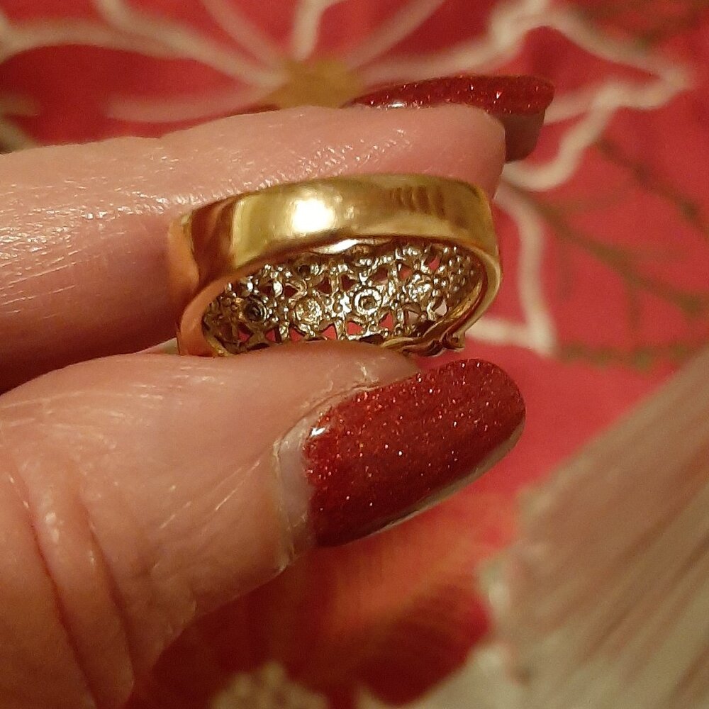 14k Gold/ Sterling Silver Diamond Ring- Sz. 6 - Picture 5 of 7